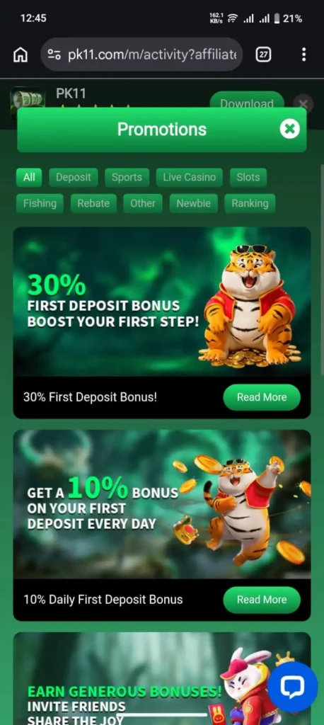 PK11 Casino Game for Android Users